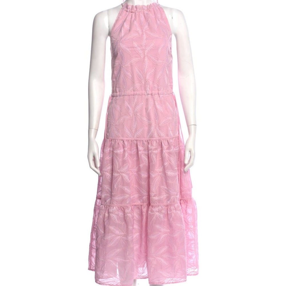 Ted Baker Pink Halter Tiered Maxi Dress